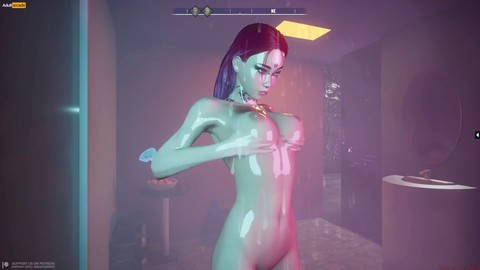 Jeu de strip-tease avec la fonction indécente et provocante dans un univers d'animation 3D immersive