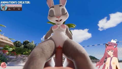 Judy Hopps hentai gamer girl getting hardcore action and craving a baby
