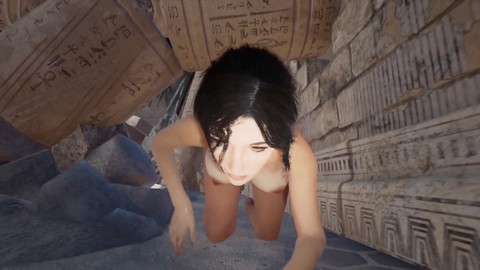 Tomb Raider-Spielerin erlebt eine wilde anale Invasion, während sie sexy gekleidet ist