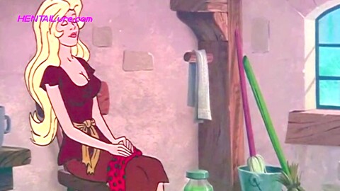 Fantasia di cartone animato vintage con una scena di creampie appassionata