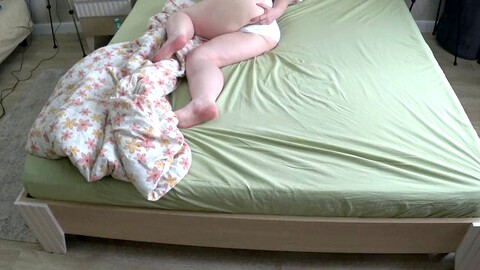 Home cam catches mature wifey getting naughty with her fingers in white panties before bedtime