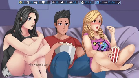 Genieße das wilde Sexfest, während Loveskysan69 mit einer Gruppe von Frauen mit großen Brüsten zur zweiten Base geht.