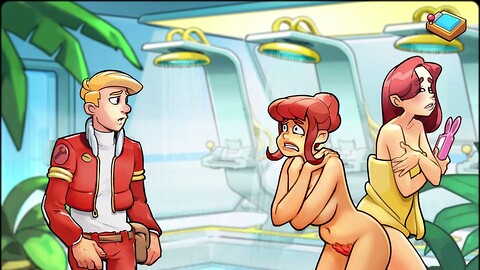 Expedición de rescate espacial divertida protagonizada por Mindy y Sandy en la ducha